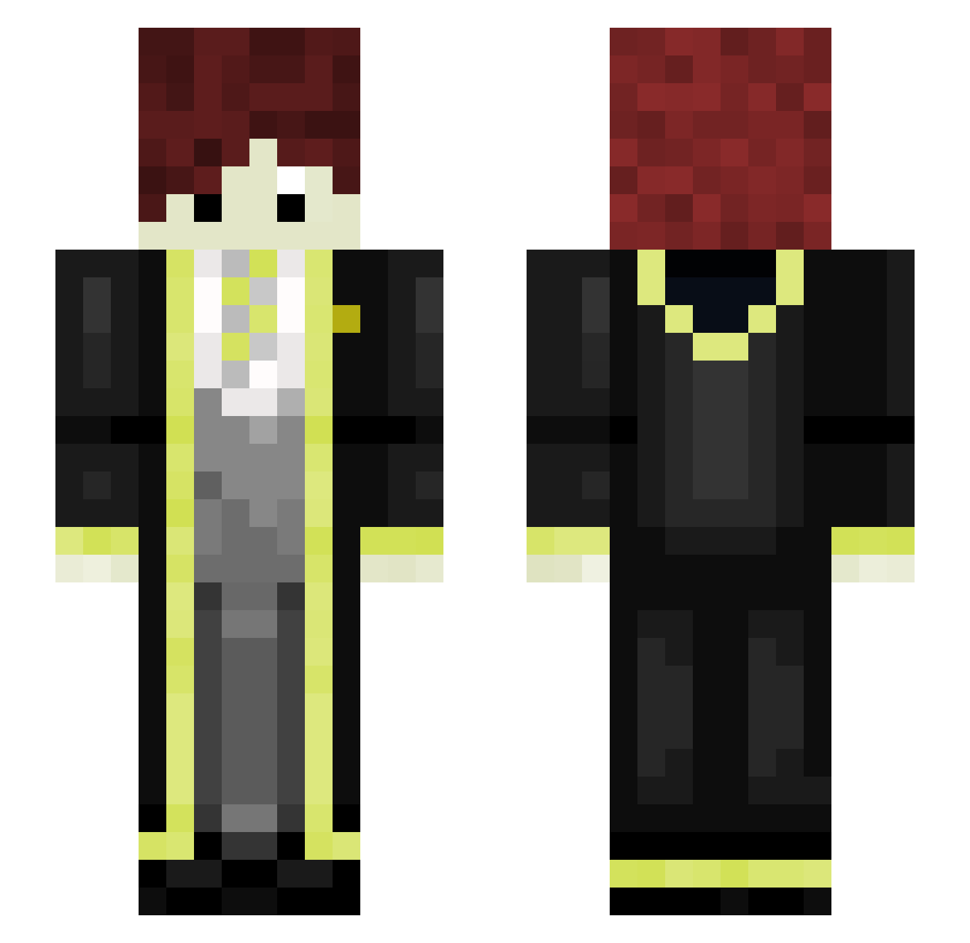 Yurizm Minecraft skin, front and back view