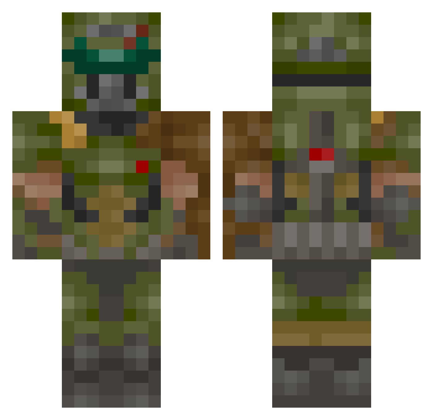 verminsupremes Minecraft skin, front and back view
