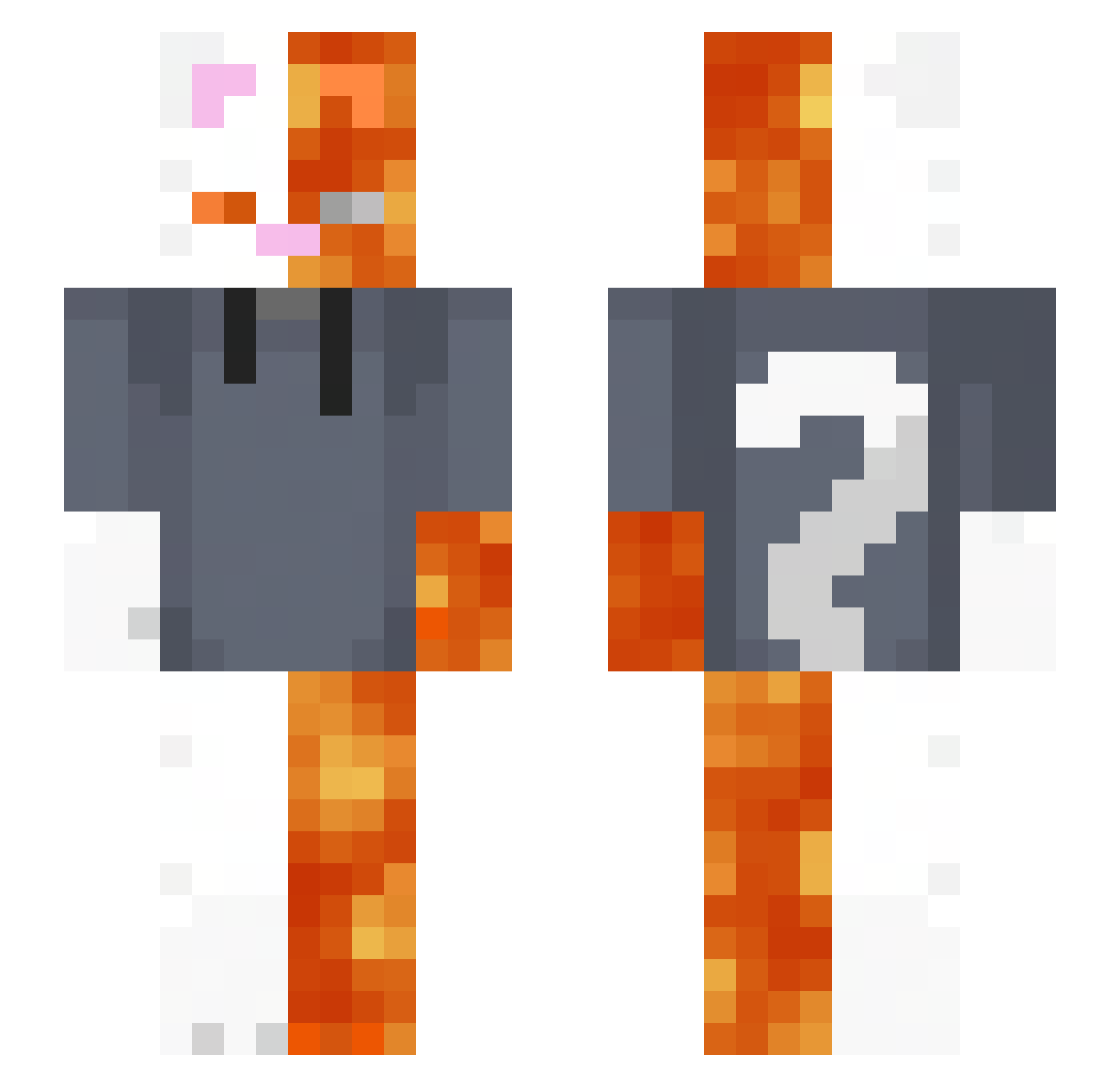 pourlava Minecraft skin, front and back view