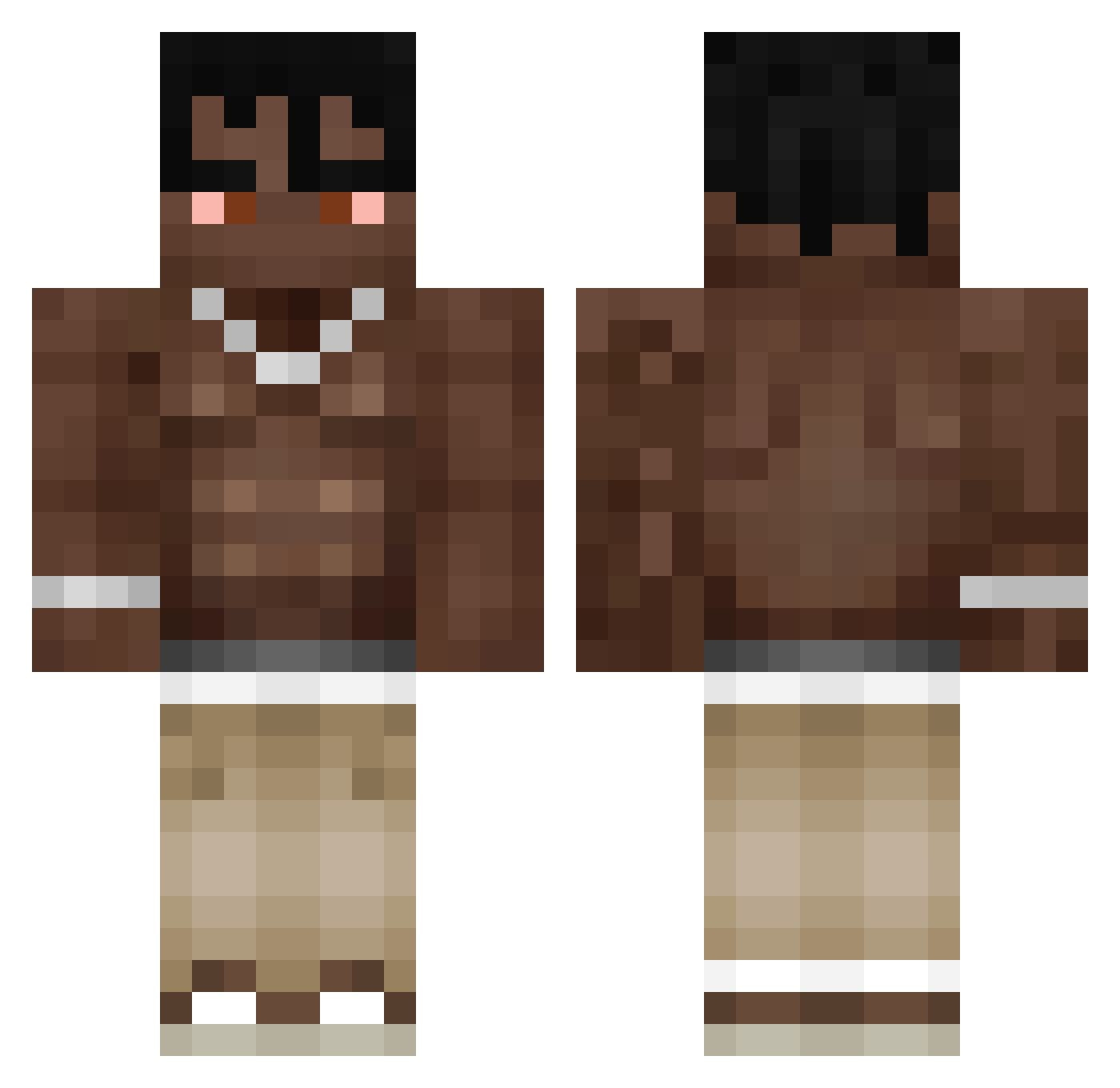vesajokk1337 Minecraft skin, front and back view