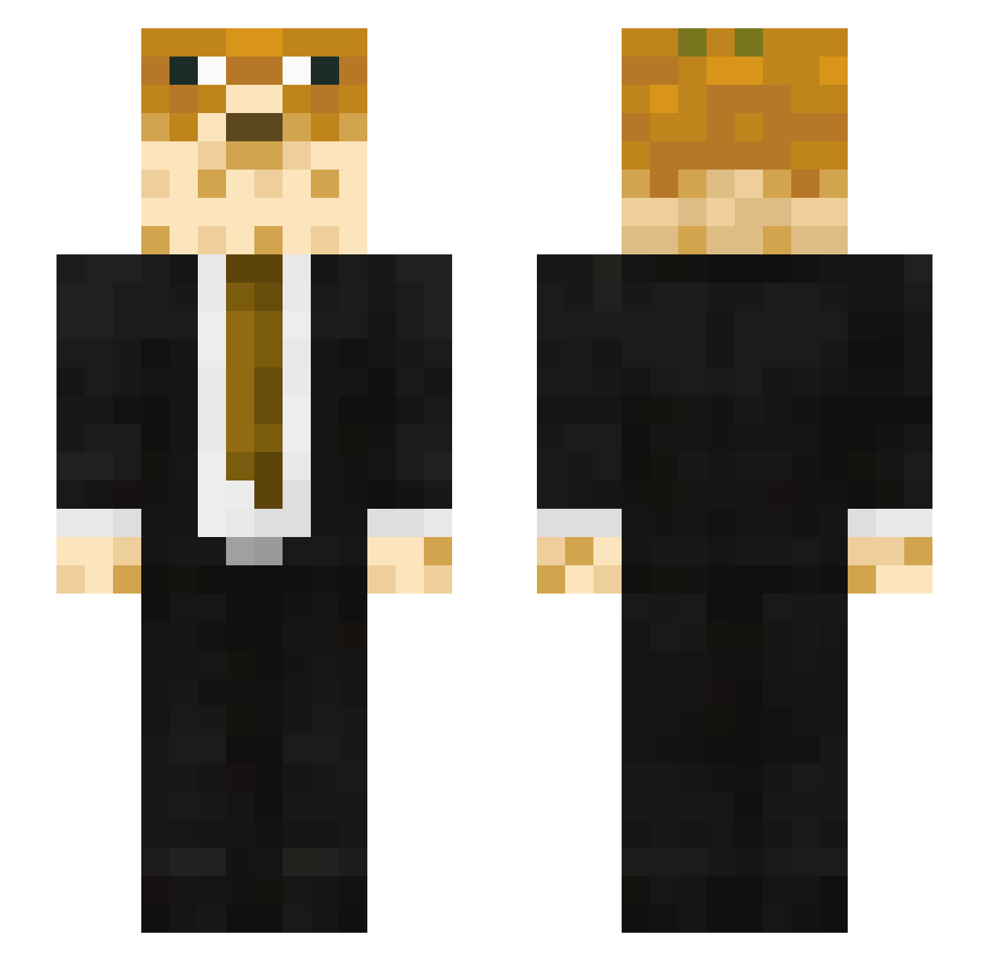 kaneki_theGoul Minecraft skin, front and back view