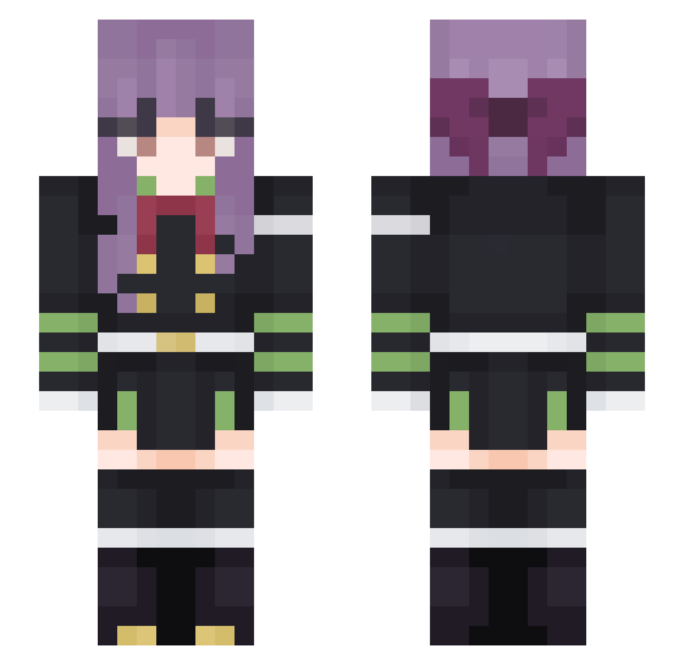 SW4110W Minecraft skin, front and back view