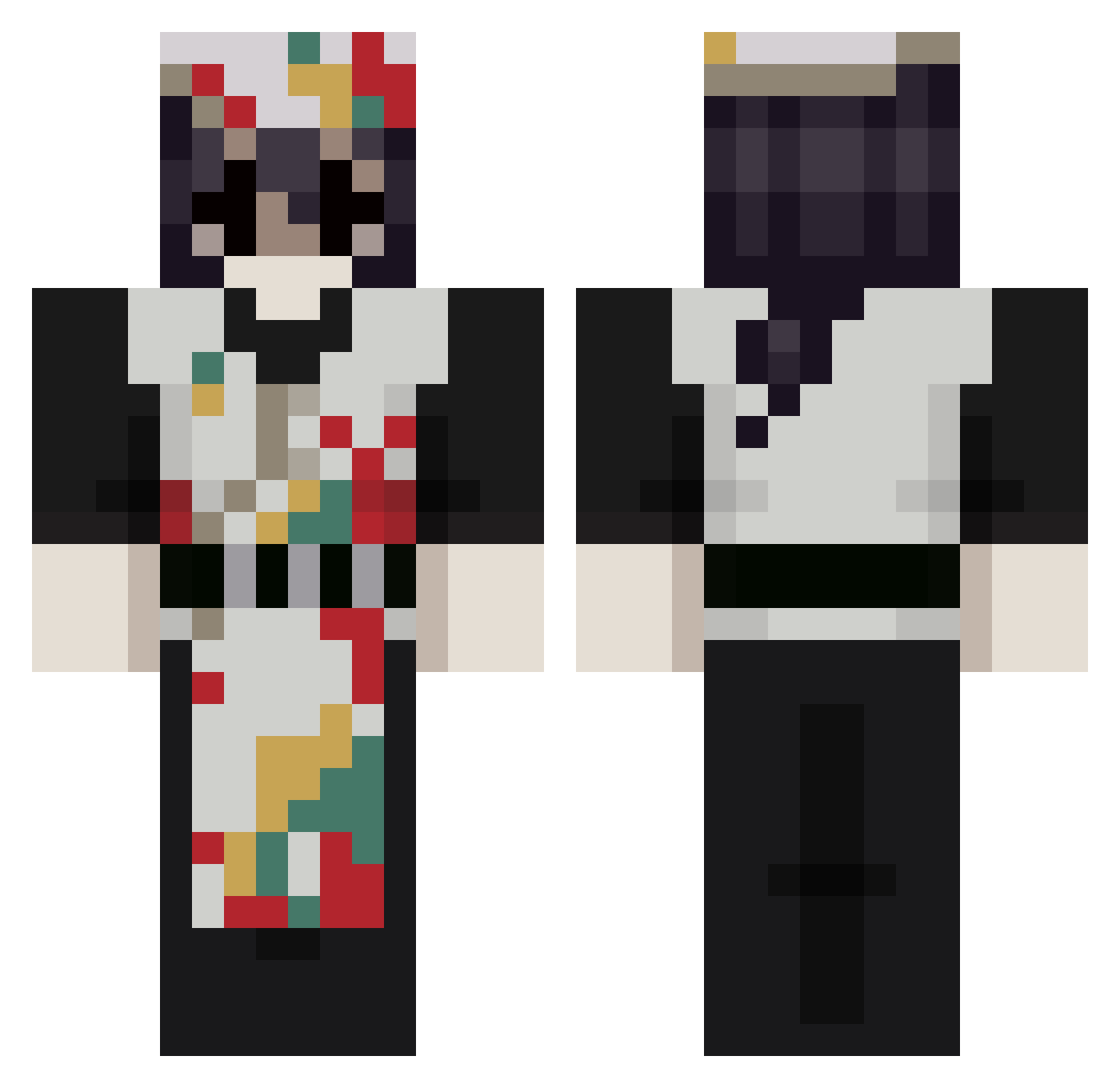 rtx2 Minecraft skin, front and back view