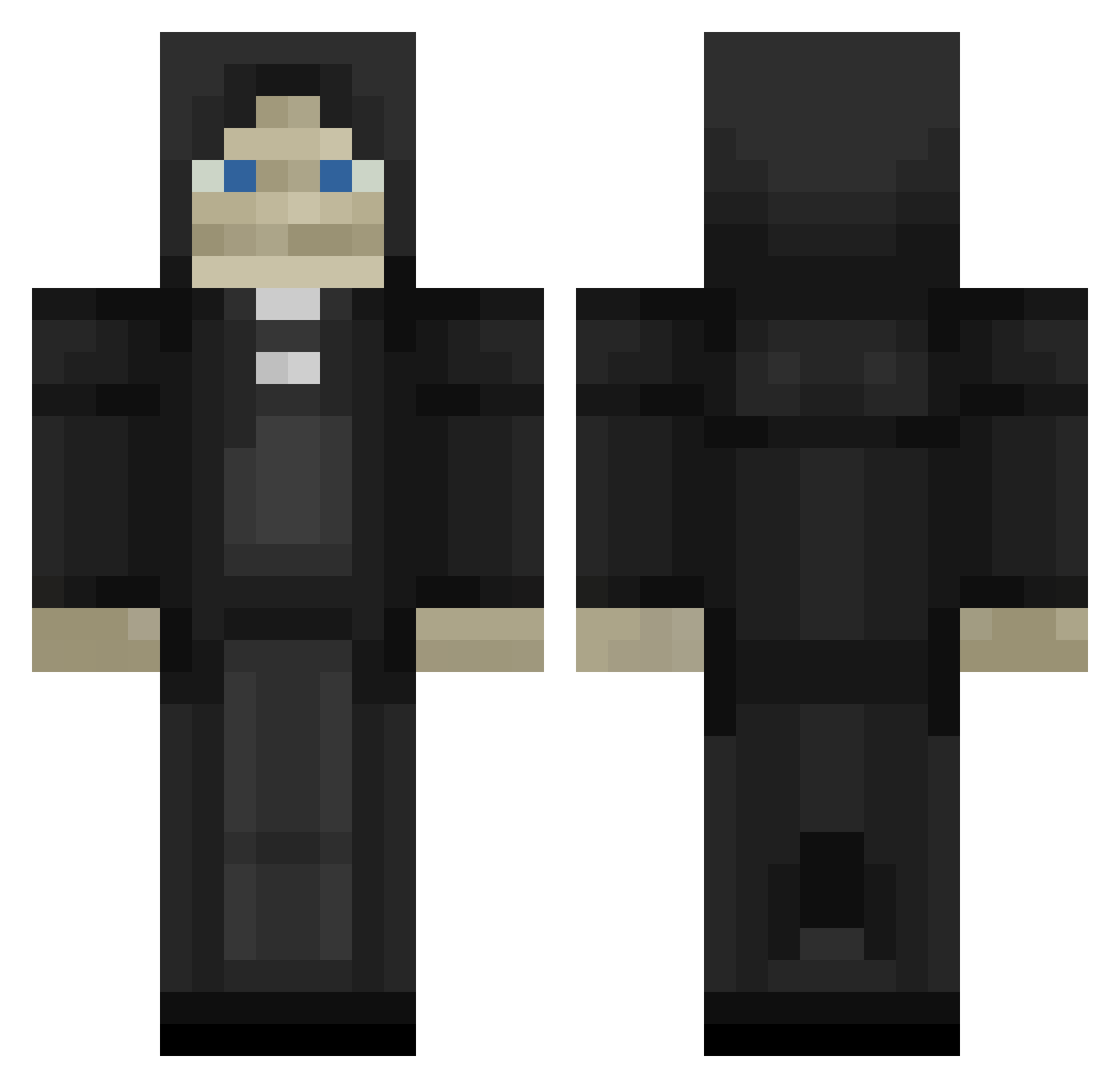 Anathos Minecraft skin, front and back view