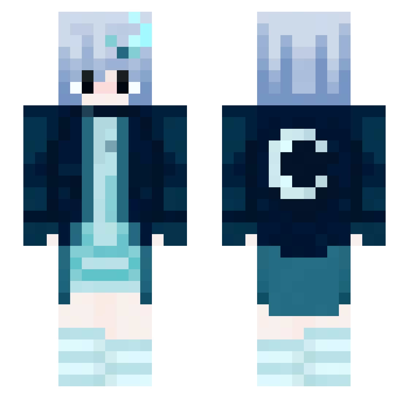 Kiirynn Minecraft skin, front and back view
