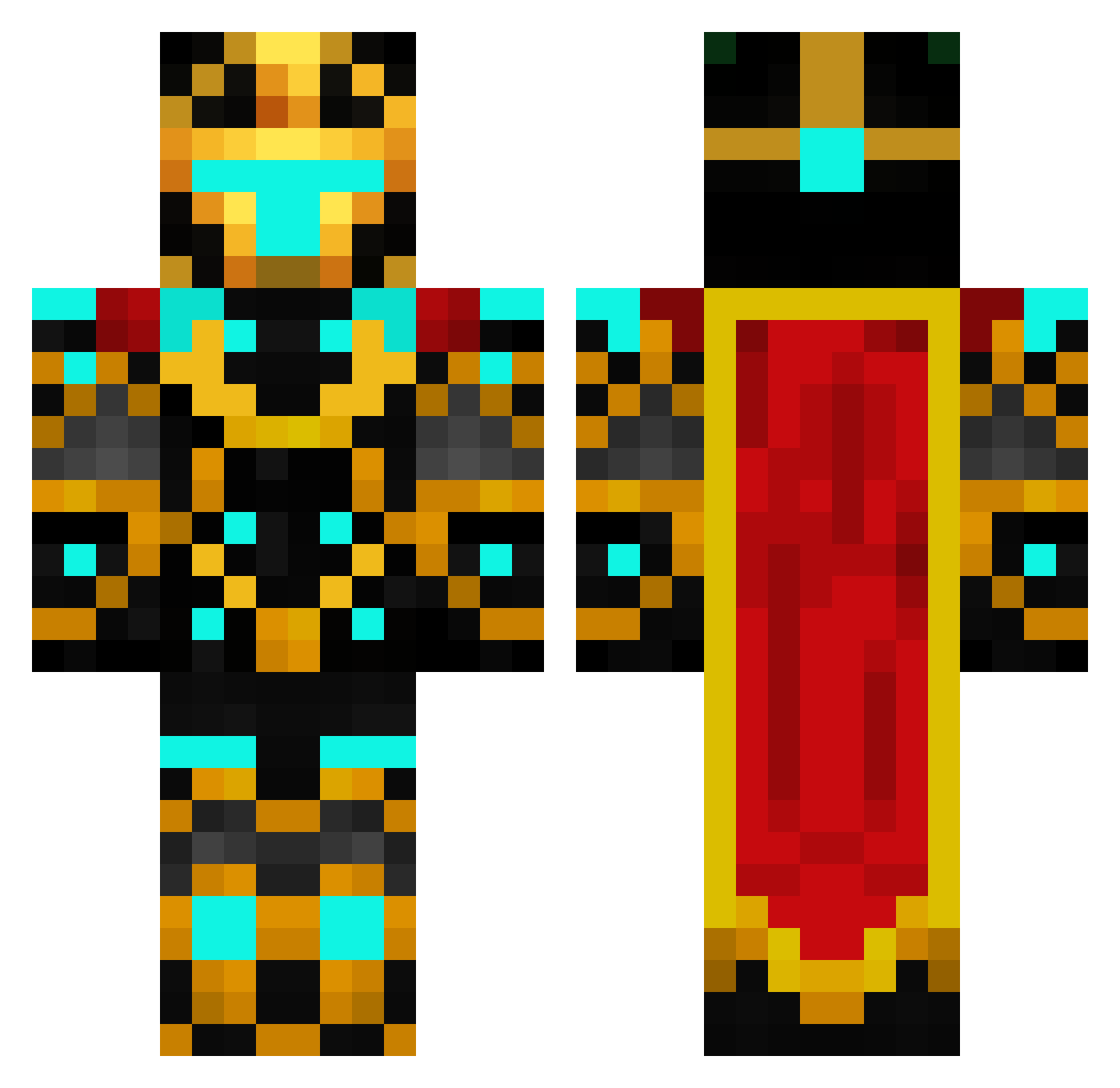 Seazan Minecraft skin, front and back view