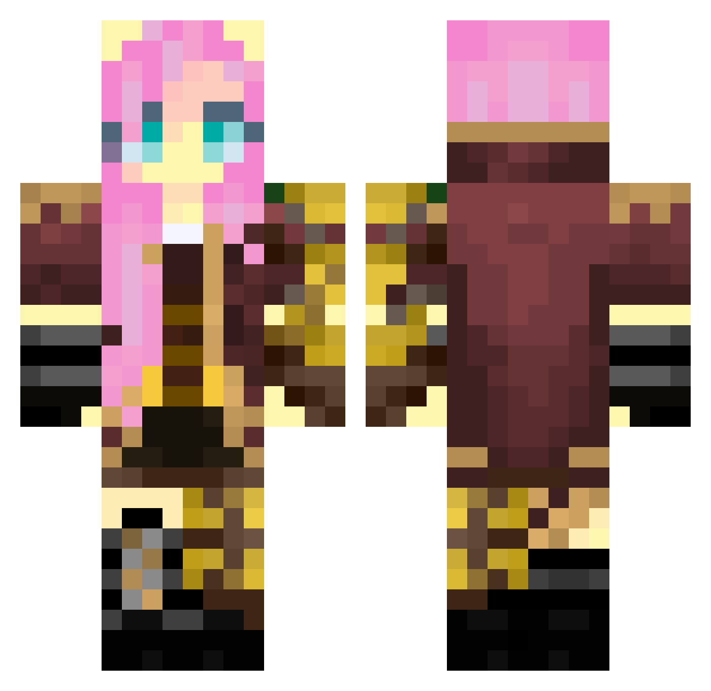 VivianatheBat Minecraft skin, front and back view