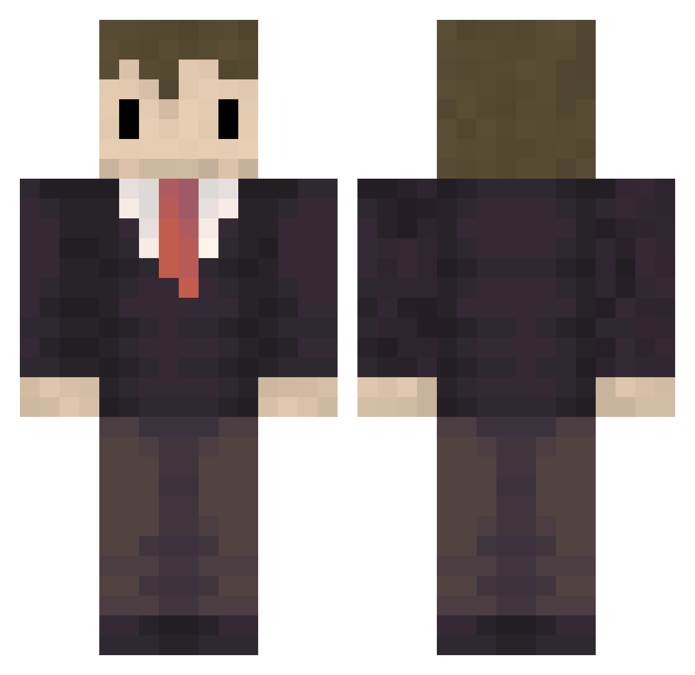 Doberman098 Minecraft skin, front and back view