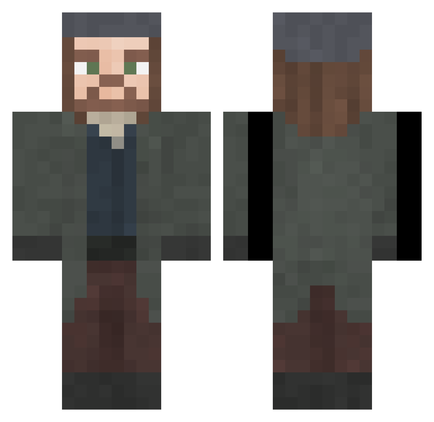 JesusLovesDaryl Minecraft skin, front and back view