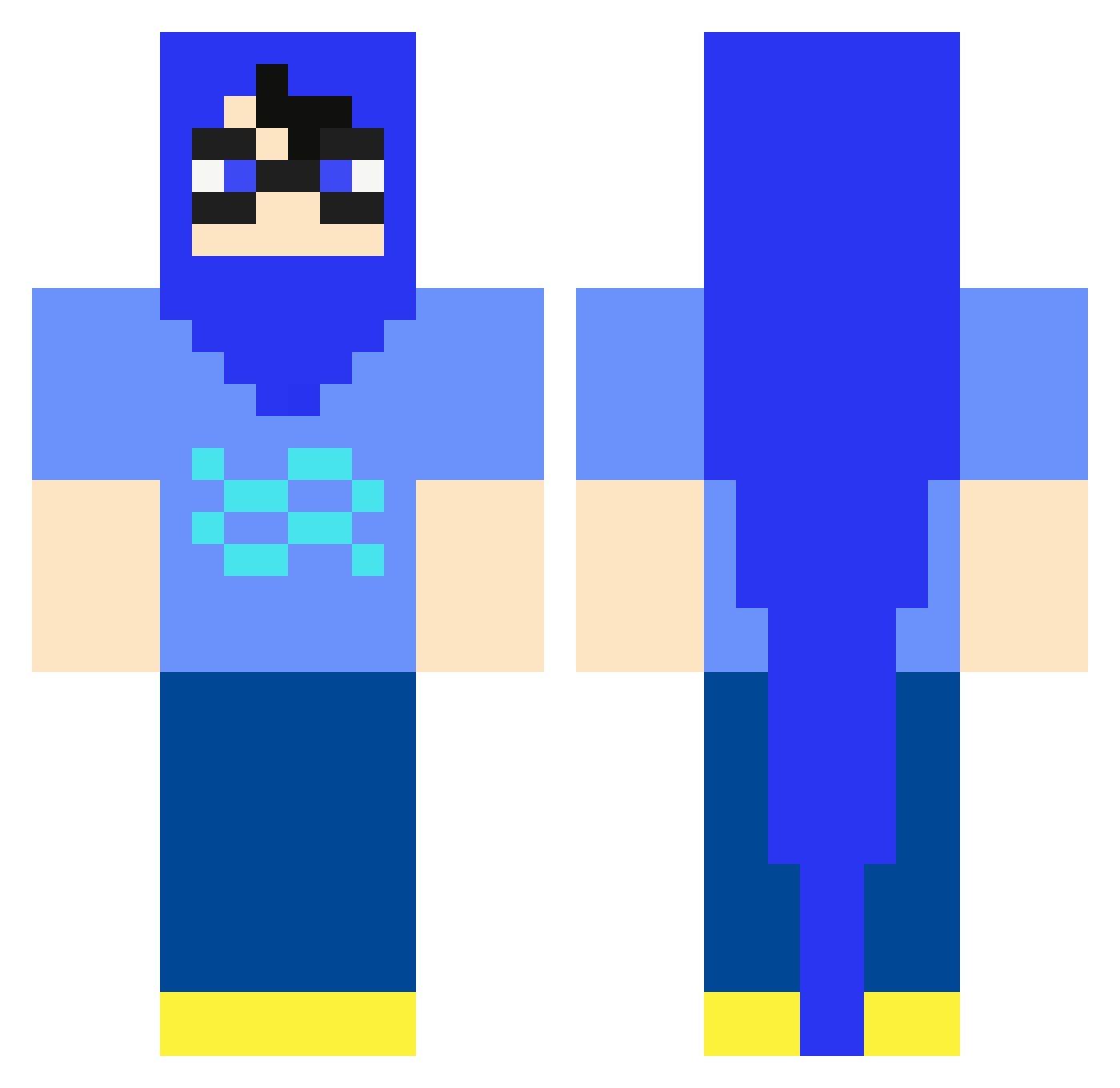 Steeleseries Minecraft skin, front and back view