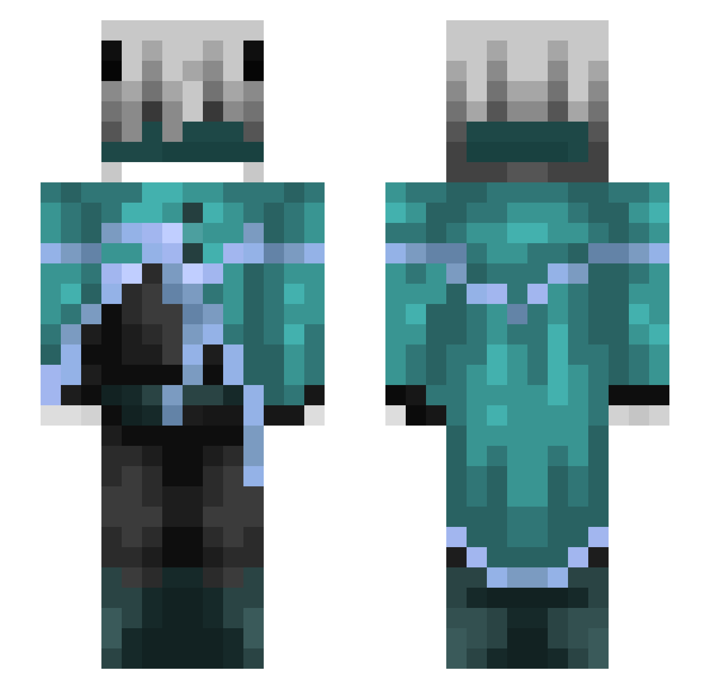 Tricxteur_YT Minecraft skin, front and back view
