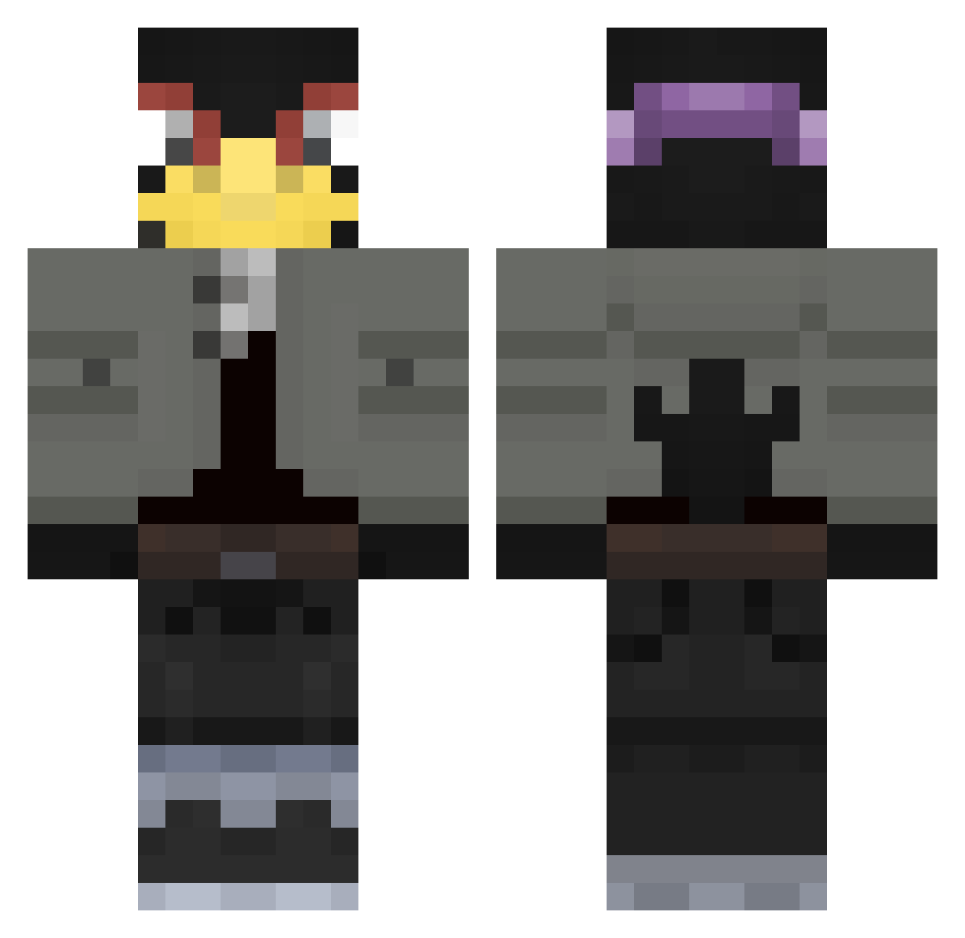 mandooi Minecraft skin, front and back view