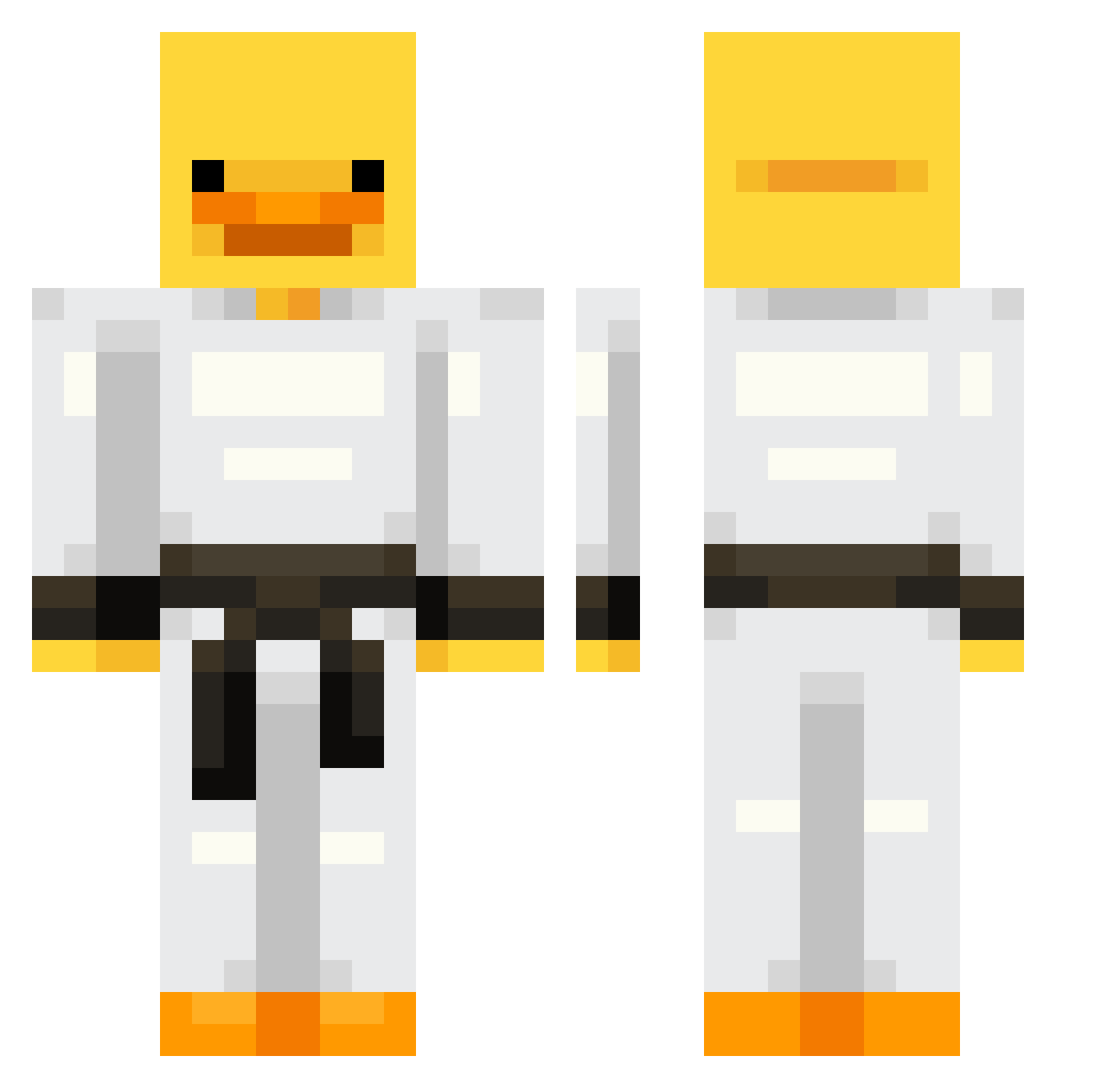 Kermik Minecraft skin, front and back view
