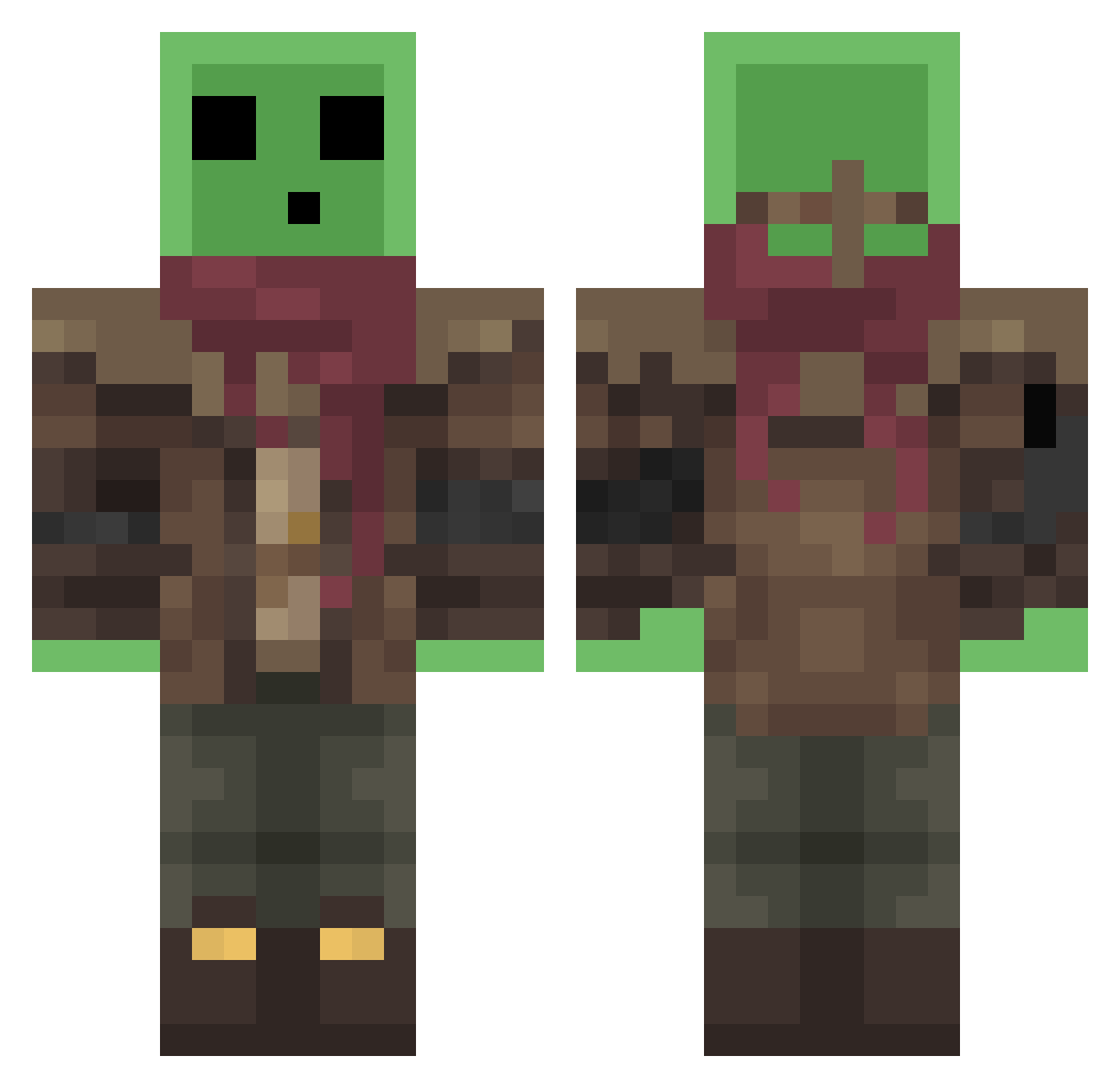 _Shnoze Minecraft skin, front and back view