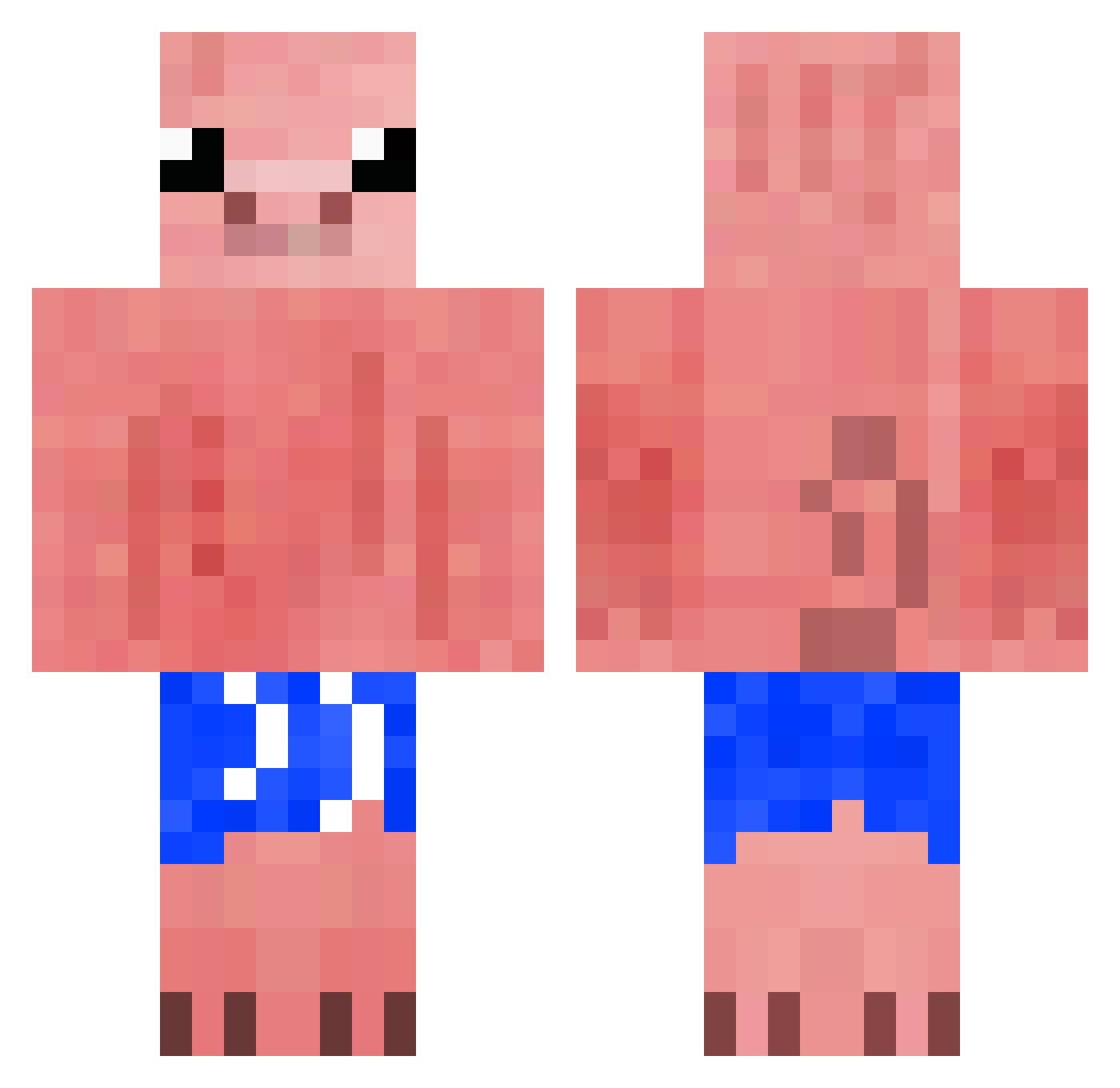 Carrecado Minecraft skin, front and back view