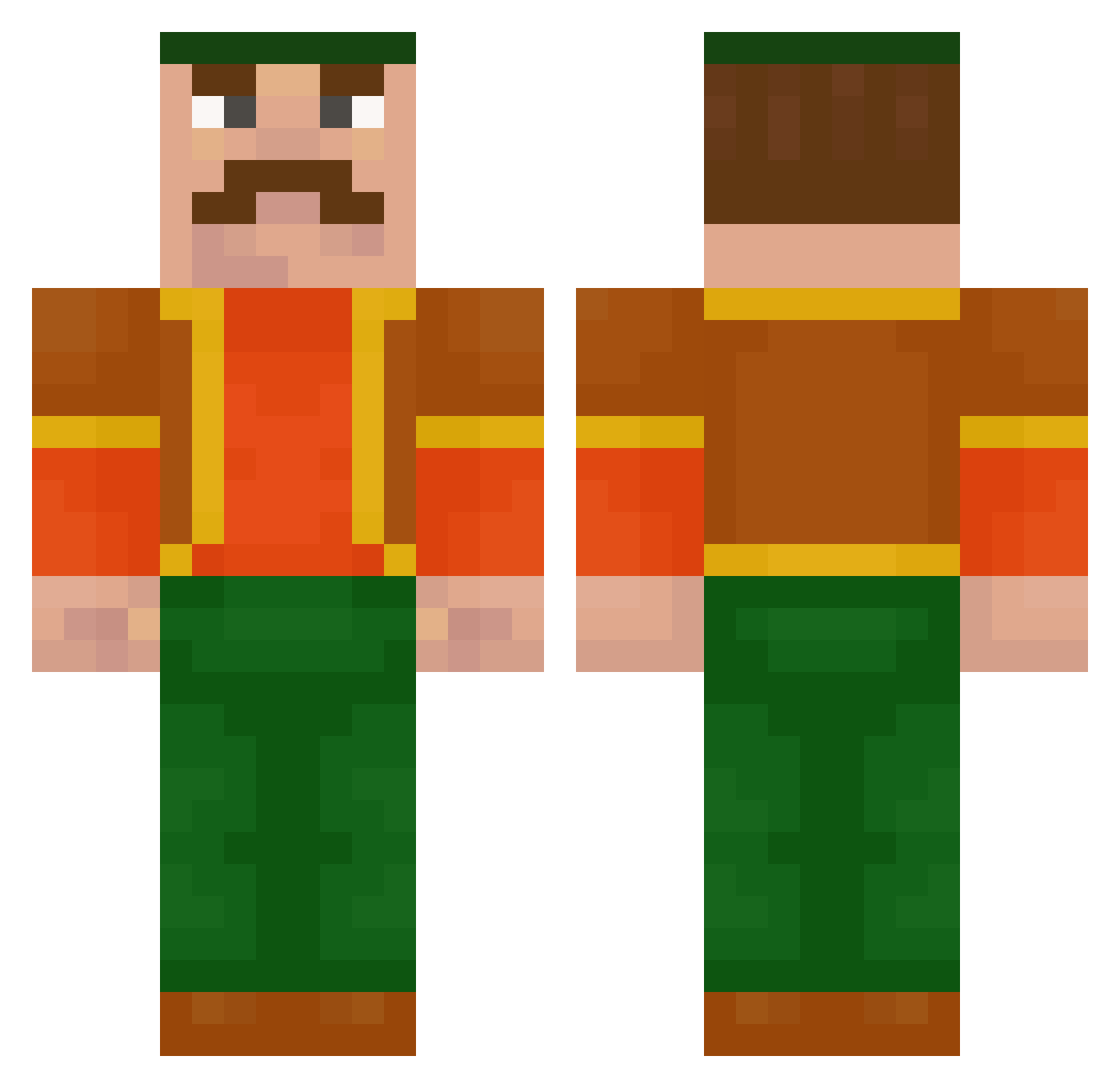 GodOfObese Minecraft skin, front and back view