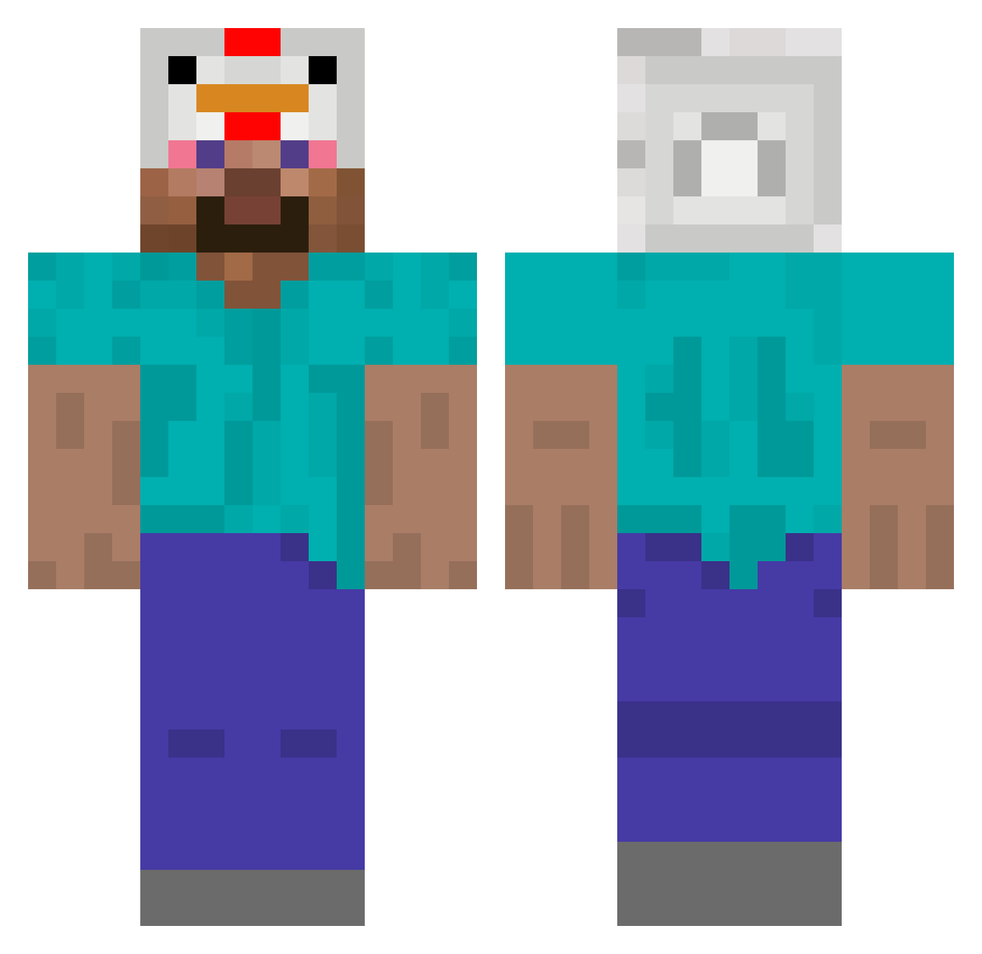 ilysonn Minecraft skin, front and back view