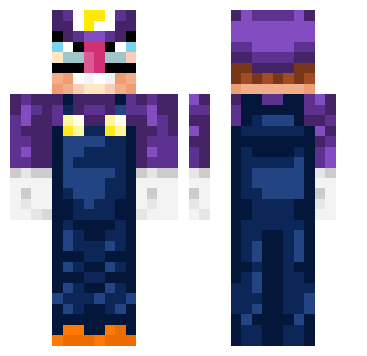 BlackSyde37 Minecraft skin, front and back view