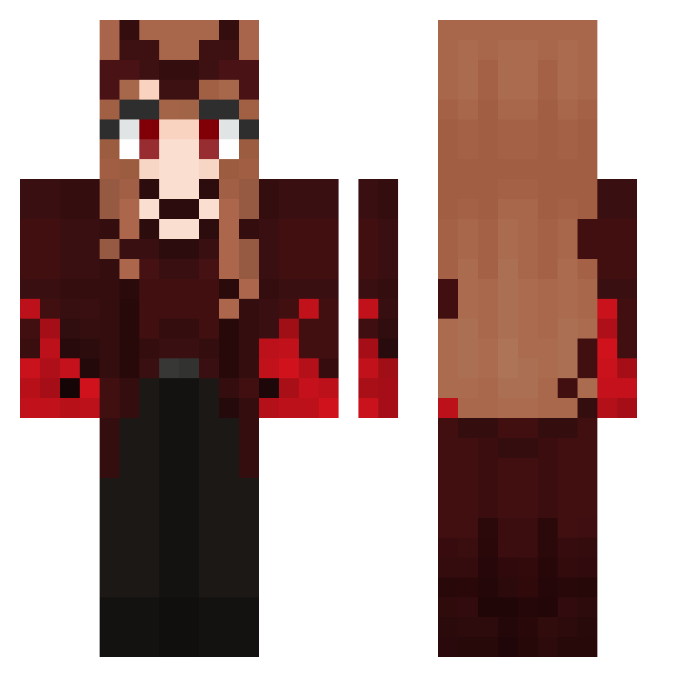 dylanplaysval Minecraft skin, front and back view