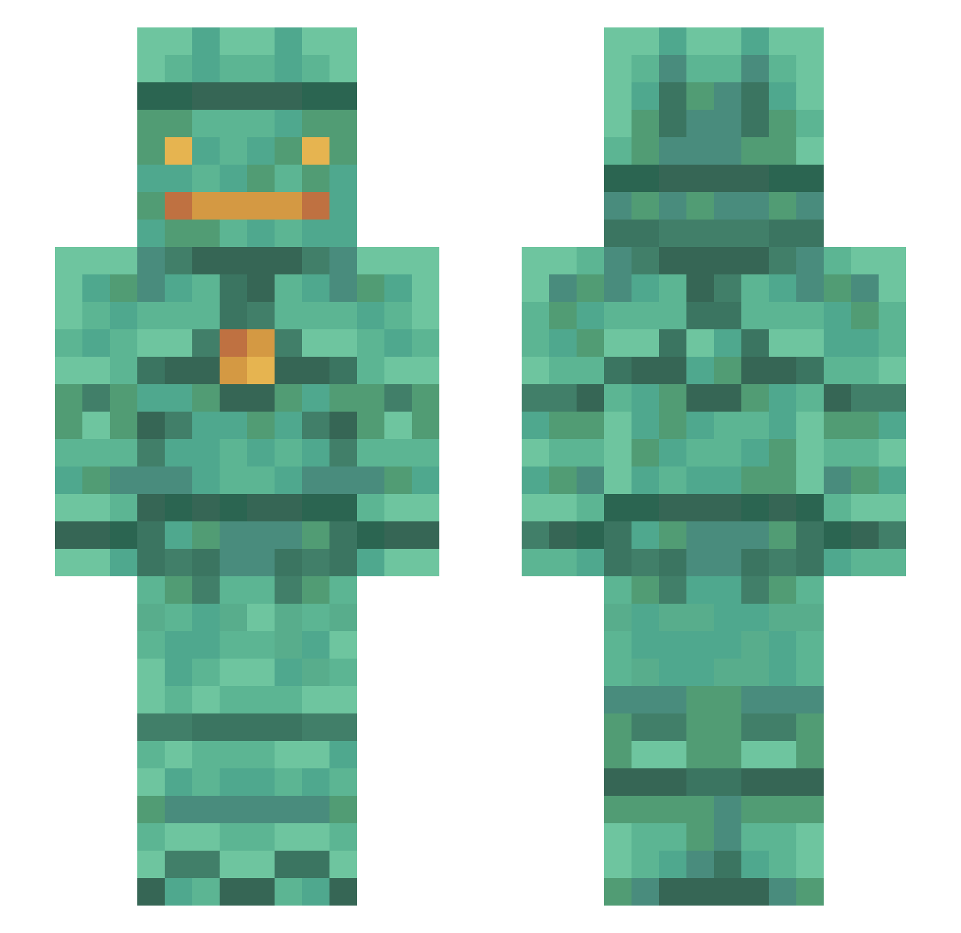Cvmptyu Minecraft skin, front and back view