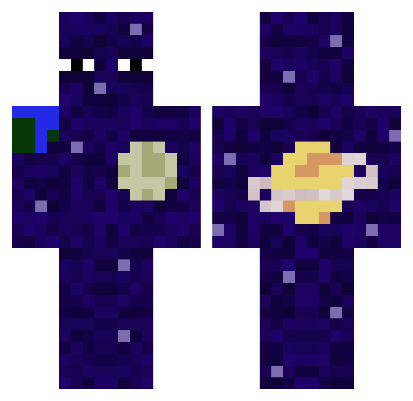 fewisalot Minecraft skin, front and back view