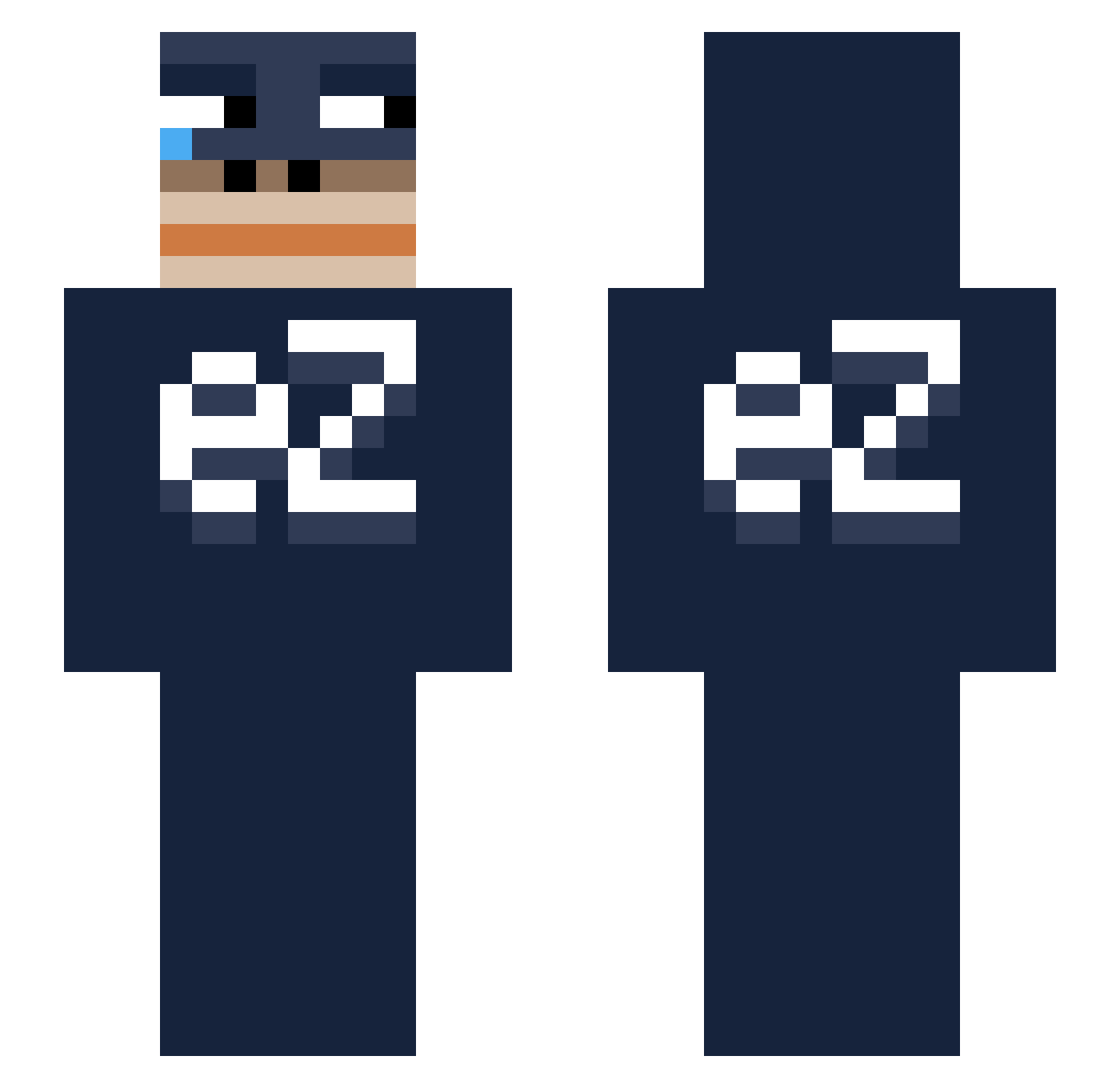 Jawhadi Minecraft skin, front and back view