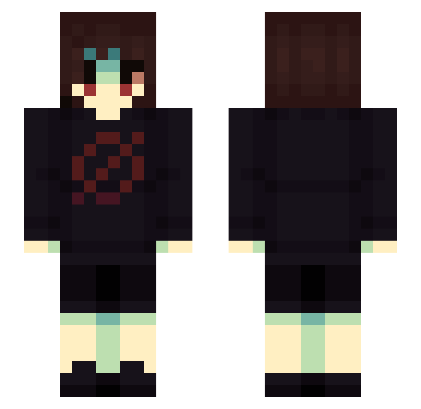 Viperinae Minecraft skin, front and back view