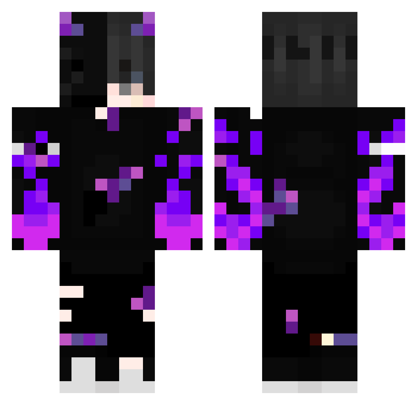 qEnderK Minecraft skin, front and back view