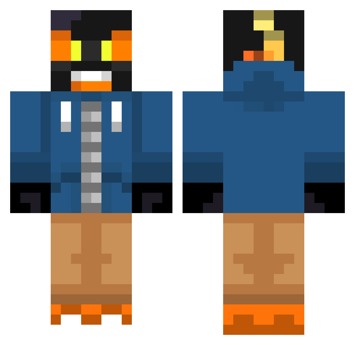 Gamer555S Minecraft skin, front and back view