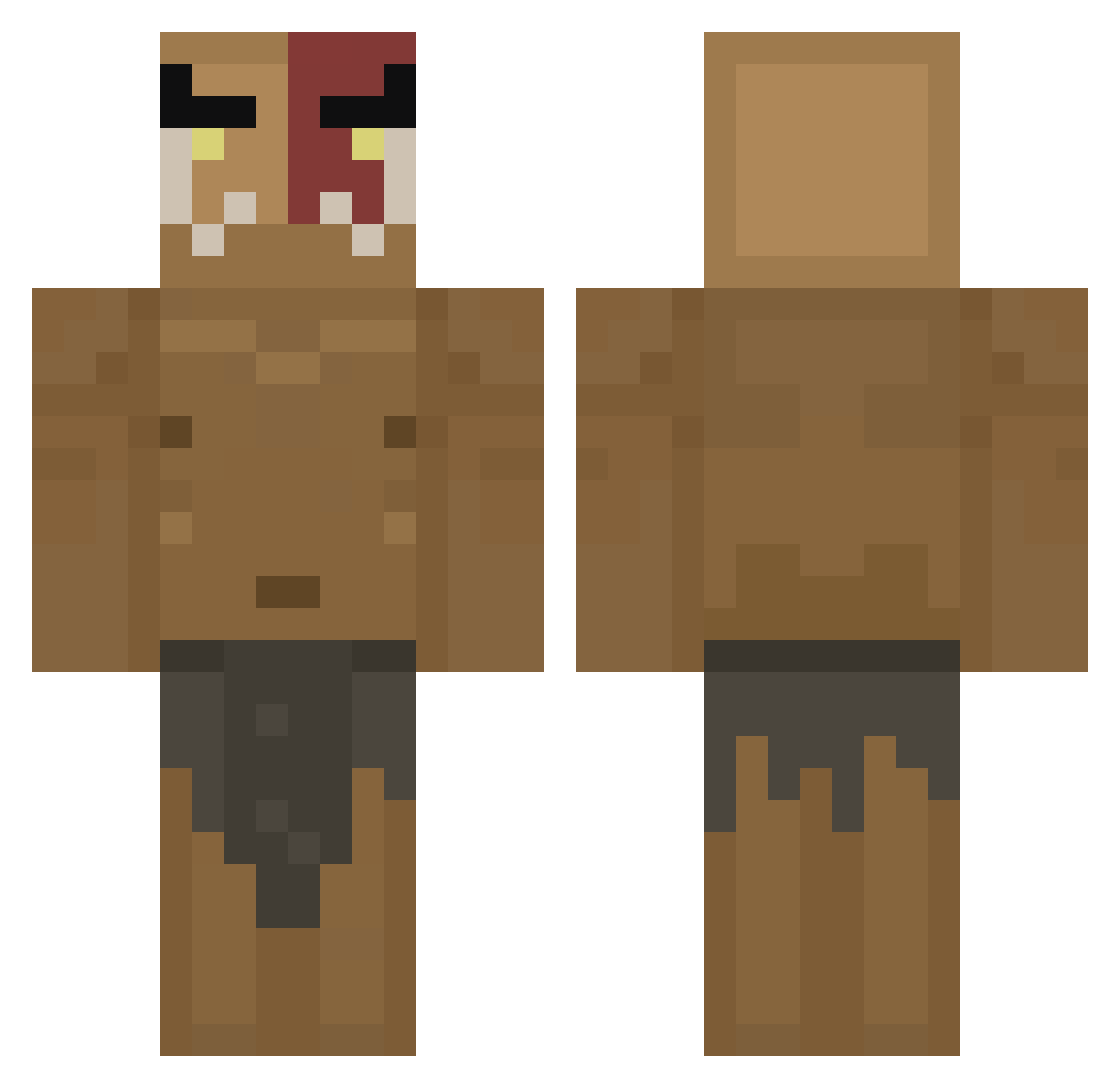 LinoCoeur Minecraft skin, front and back view