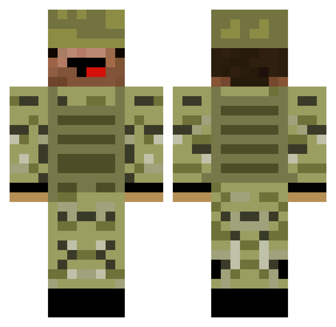 TheCavCav Minecraft skin, front and back view