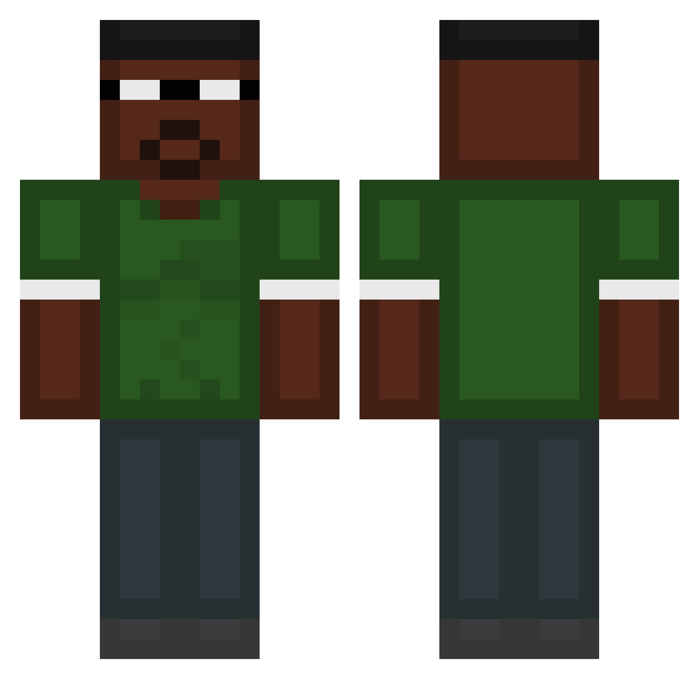i7zInFiNi7y Minecraft skin, front and back view