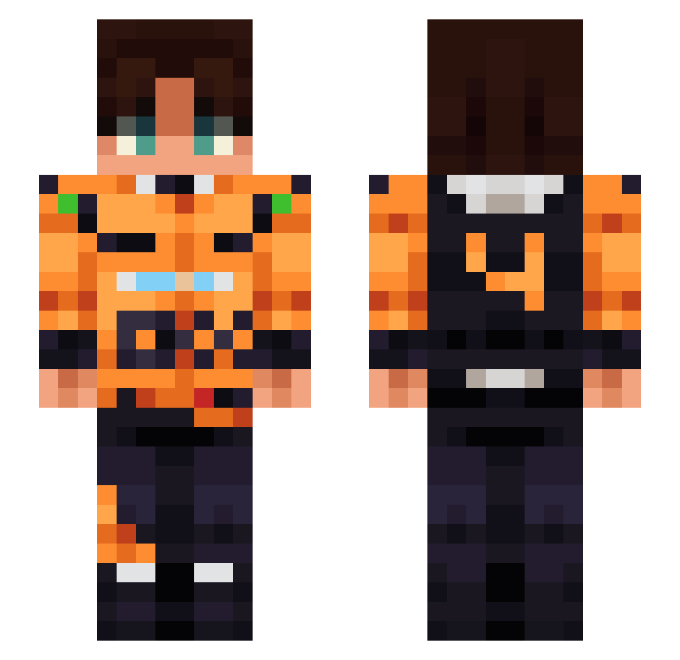 Light_24 Minecraft skin, front and back view