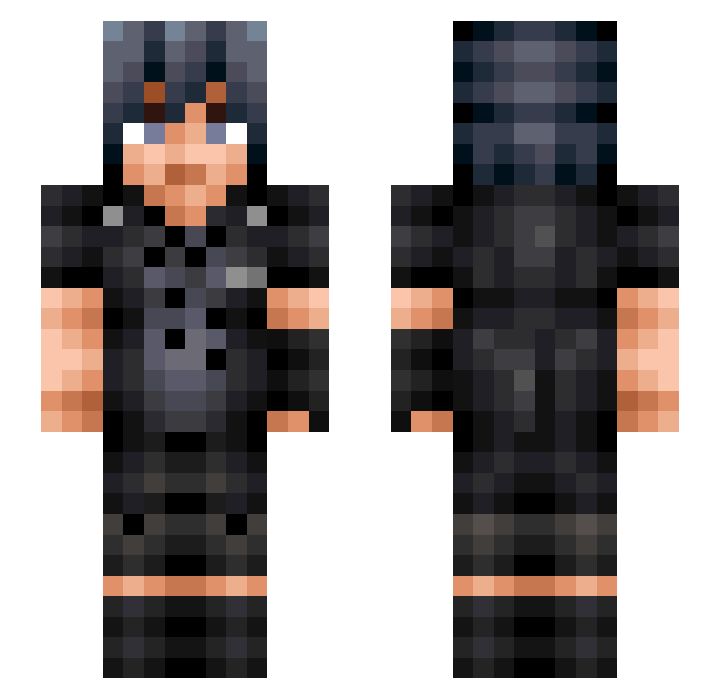DiamondExcalibur Minecraft skin, front and back view
