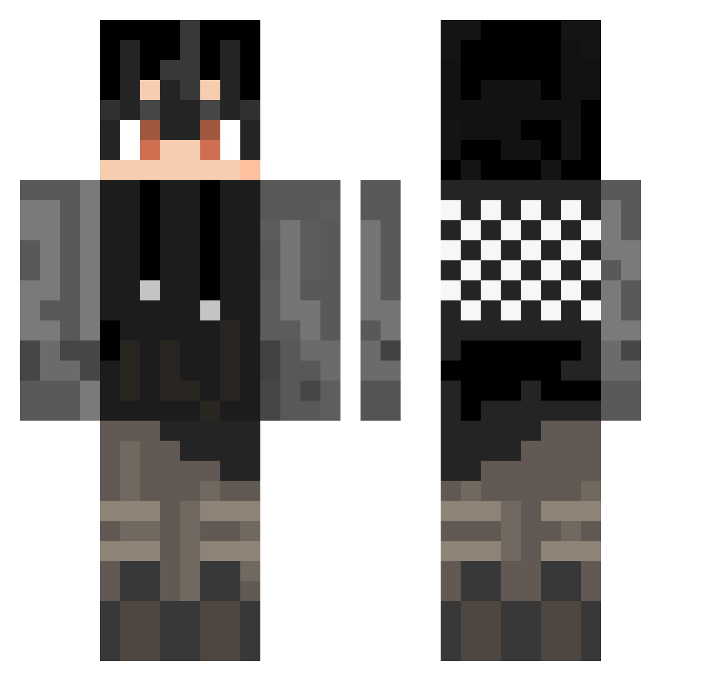 miziguo Minecraft skin, front and back view