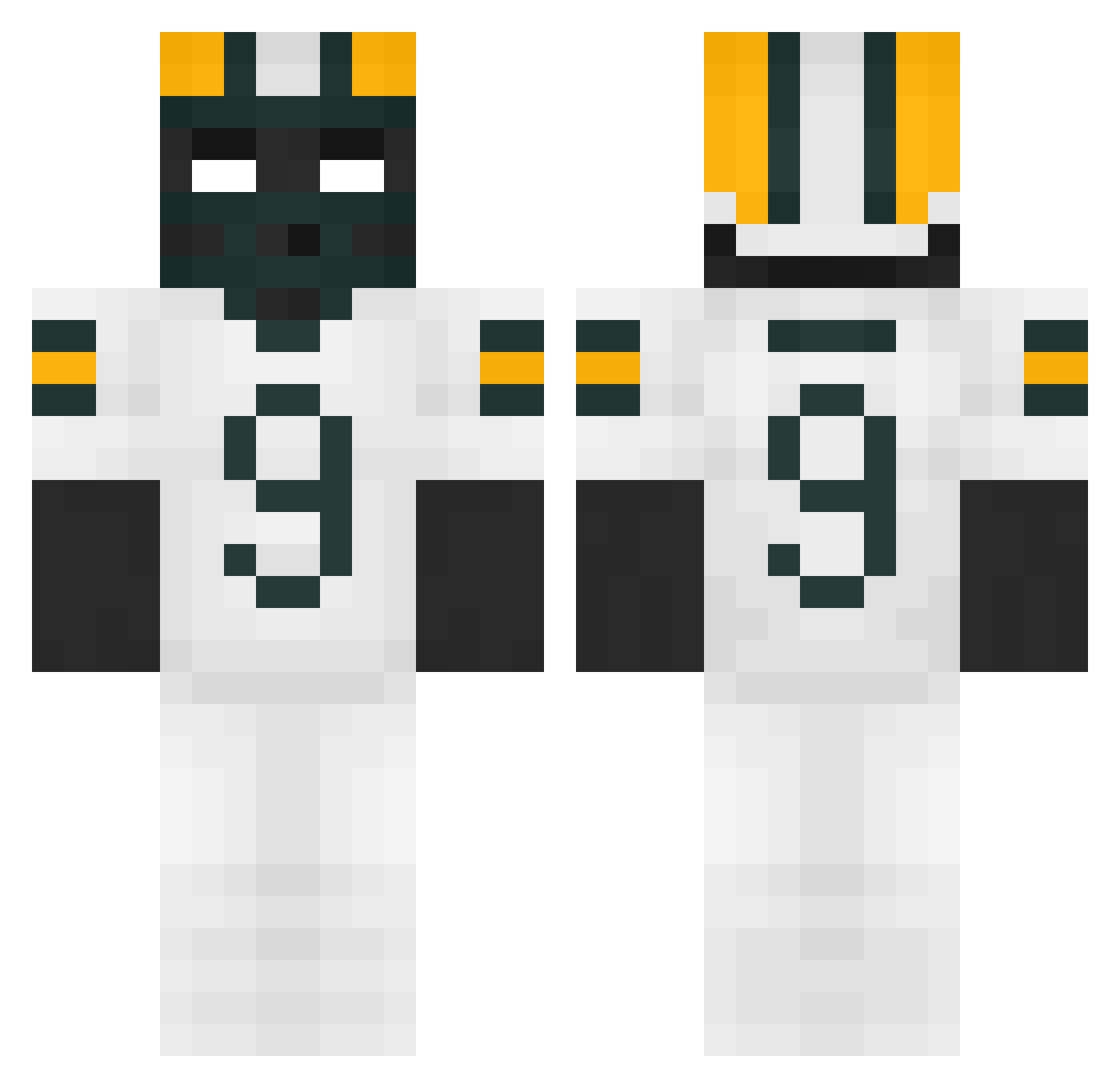 Dhir Minecraft skin, front and back view