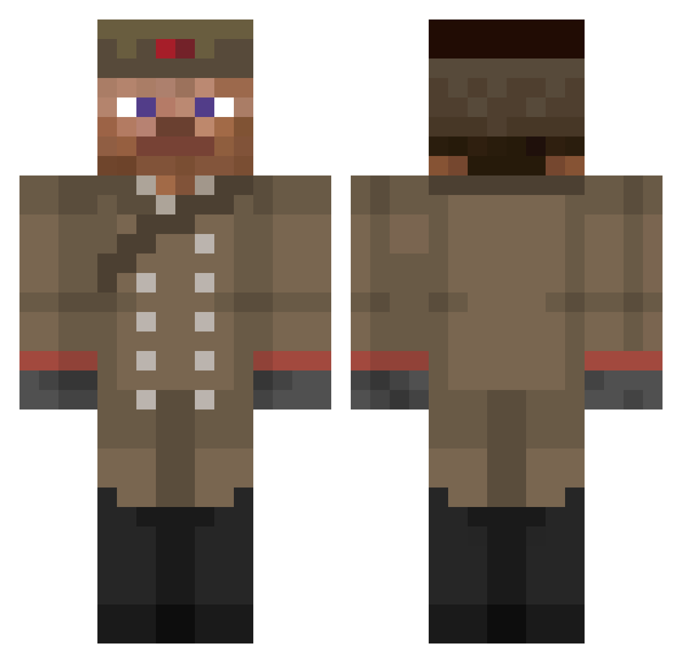 SnowmanBuilder14 Minecraft skin, front and back view