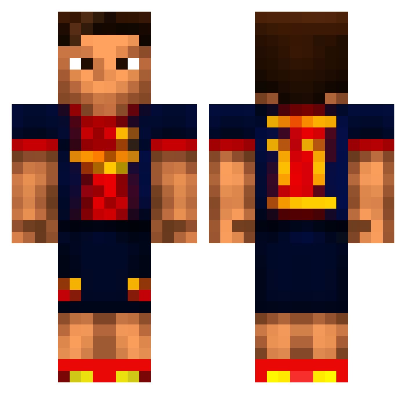 Measles Minecraft skin, front and back view