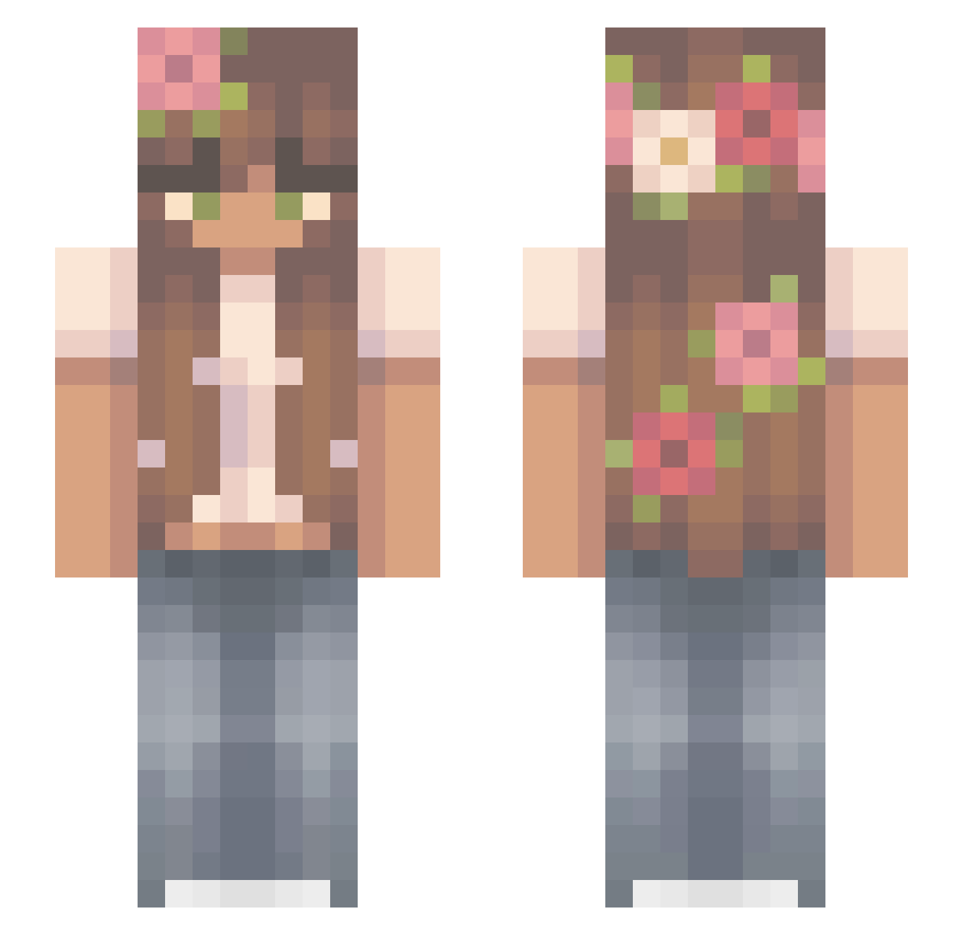 SylvieRenard Minecraft skin, front and back view