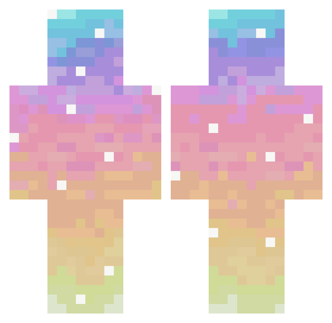 GoFe10 Minecraft skin, front and back view