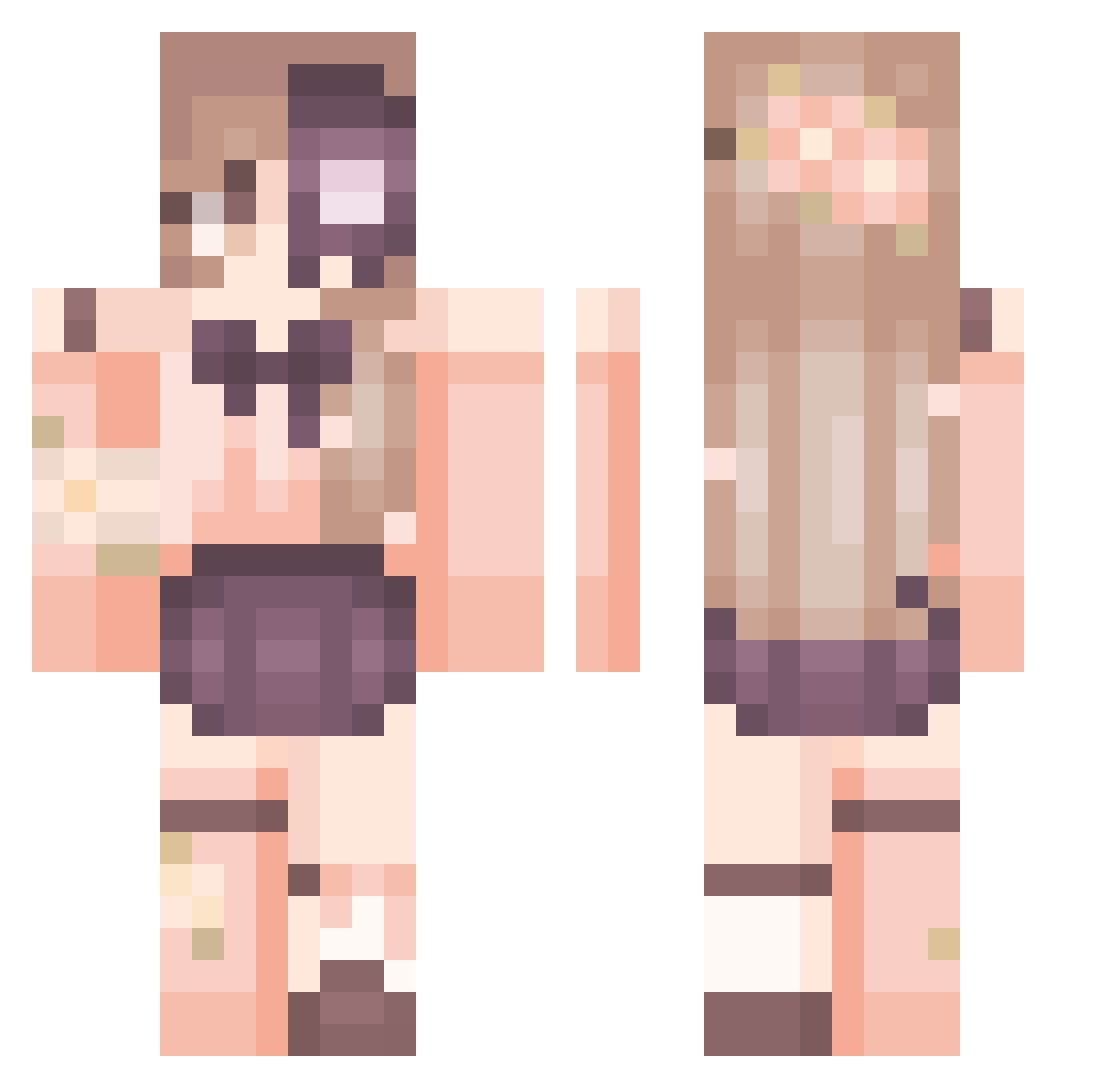 Yerhz Minecraft skin, front and back view