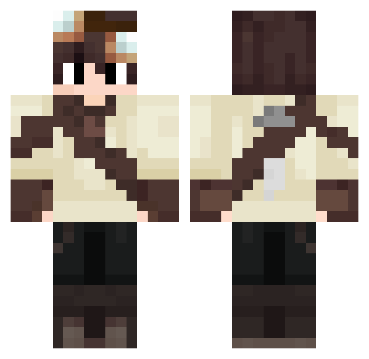 Serverzyo Minecraft skin, front and back view