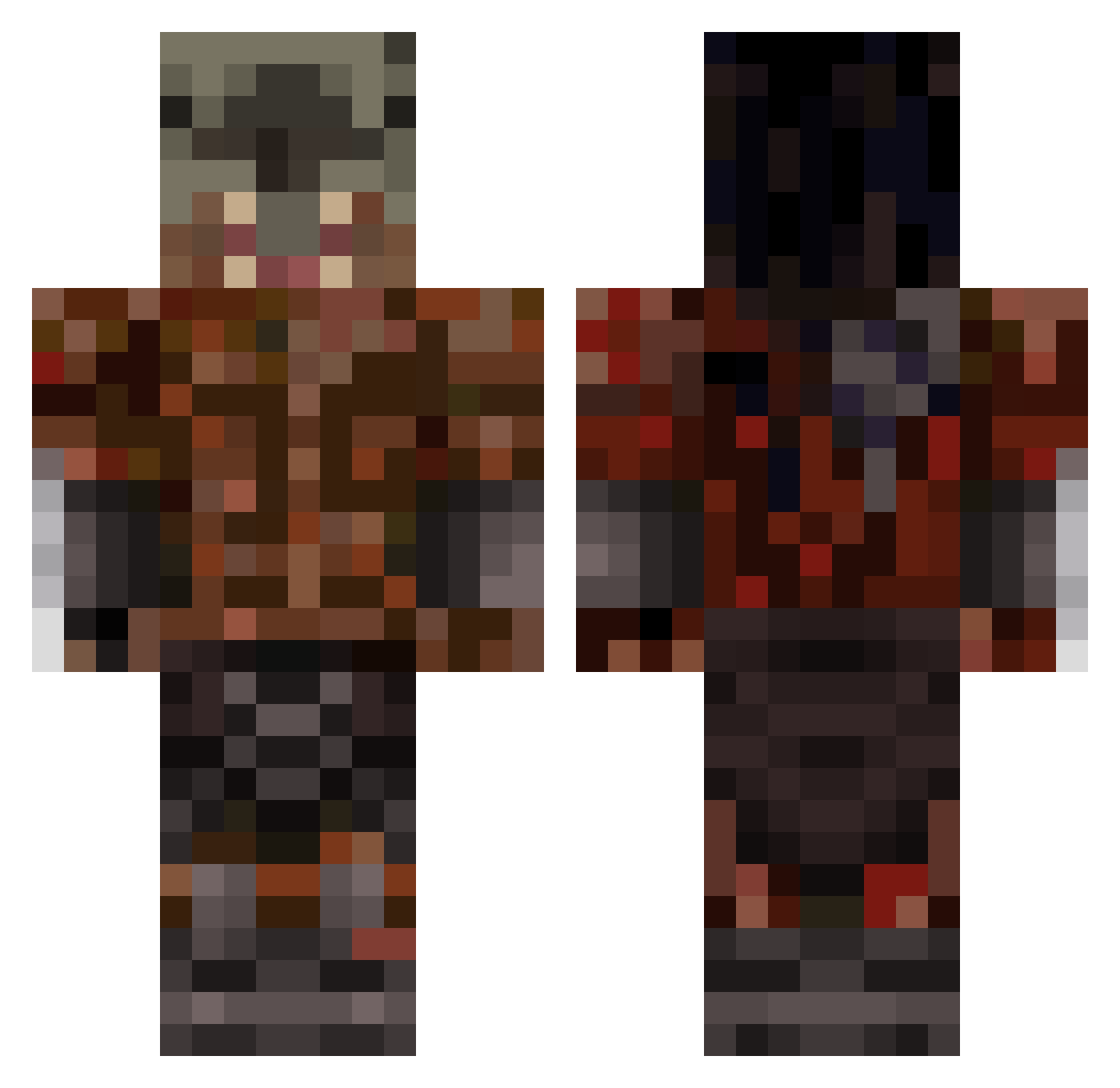 Alienhunter98 Minecraft skin, front and back view