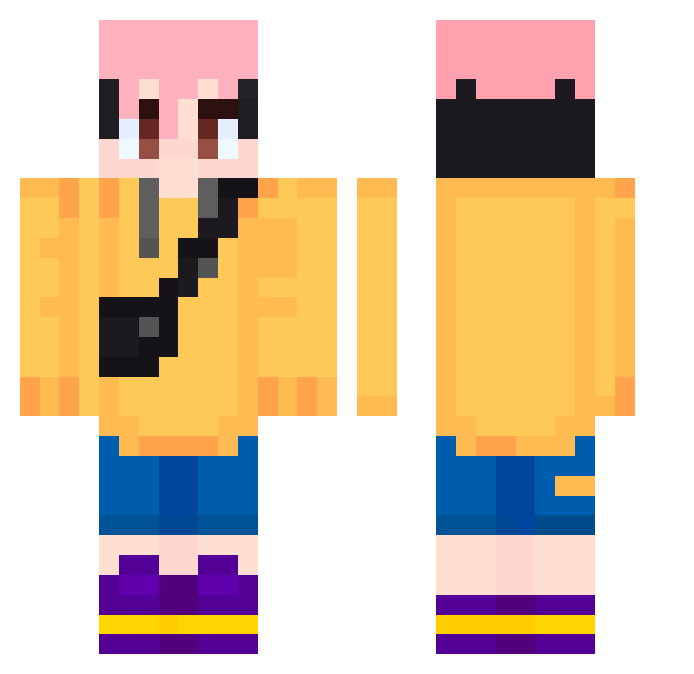 RVGNARRR1 Minecraft skin, front and back view
