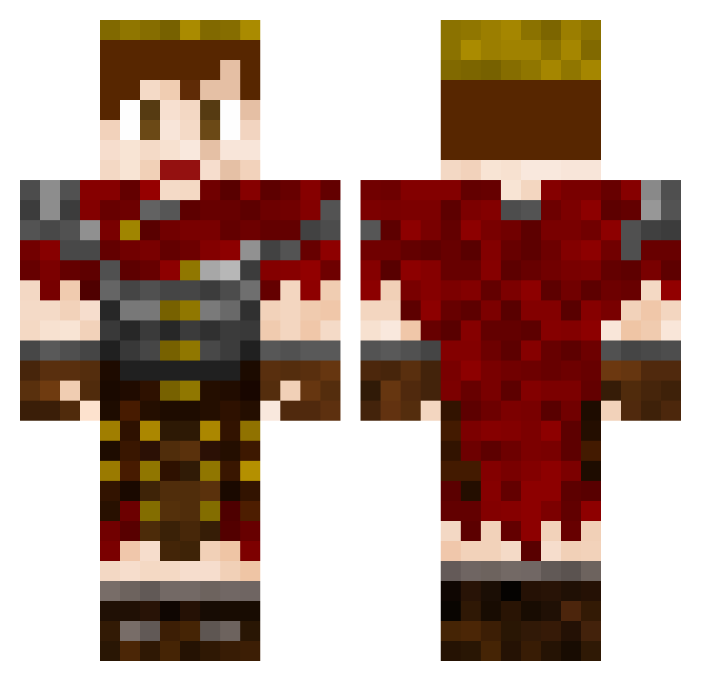 Hope330 Minecraft skin, front and back view