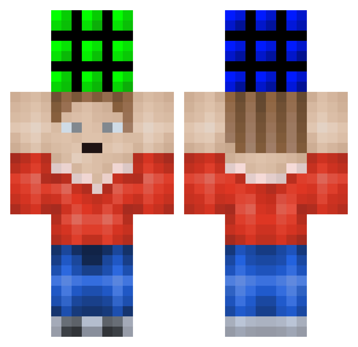 JrCheese Minecraft skin, front and back view
