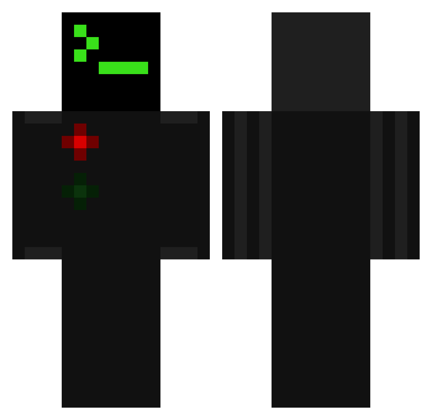 Foundry Minecraft skin, front and back view