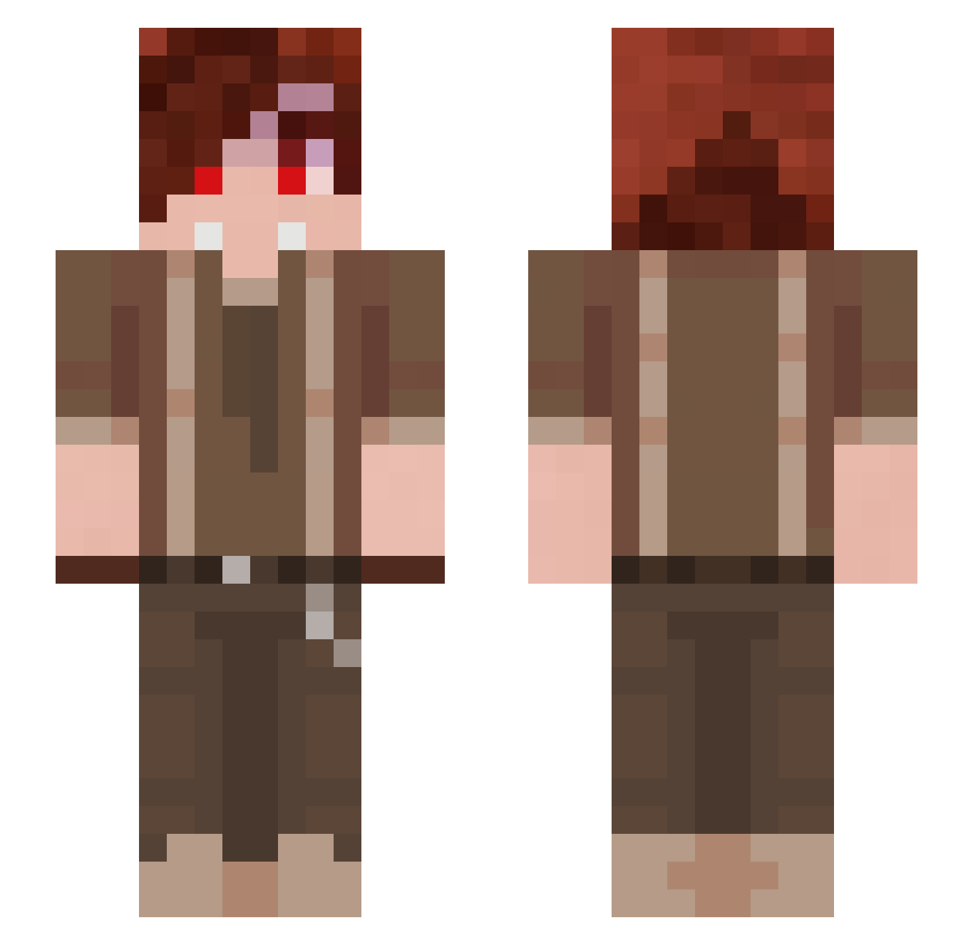 xXKamakuraXx Minecraft skin, front and back view