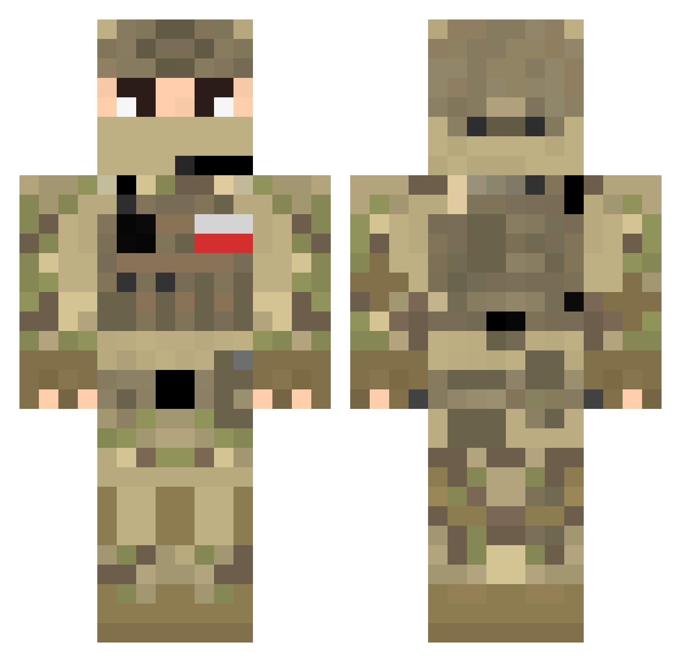 Sabik0 Minecraft skin, front and back view