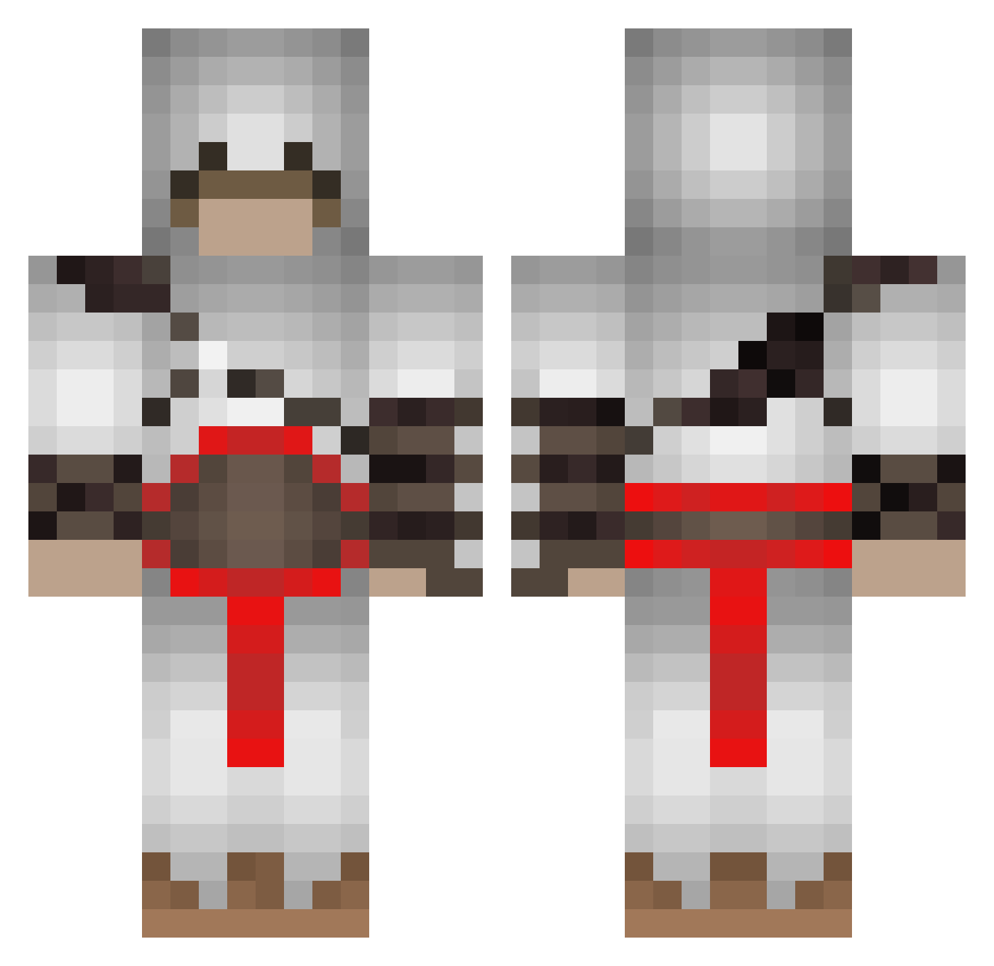 Koban1x Minecraft skin, front and back view